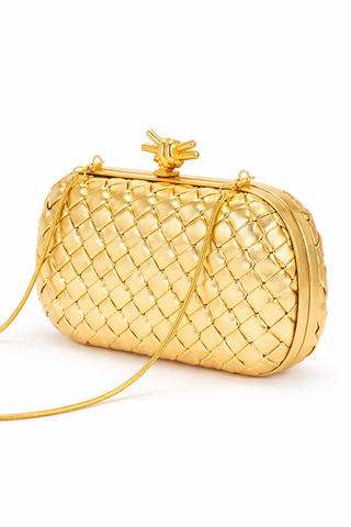 Aurex Knot Luxe Woven Clutch
