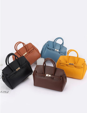 AMILA LUXE TOP HANDLE SATCHEL BAG (Mustard Yellow)