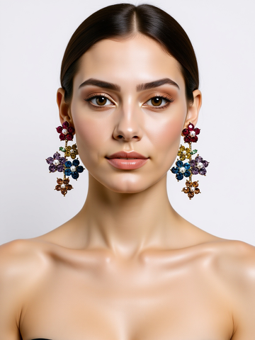Garden Symphony Drops Earrings (Multicolor)