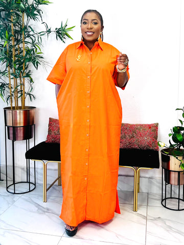 LETICIA COTTON MAXI DRESS (Orange)