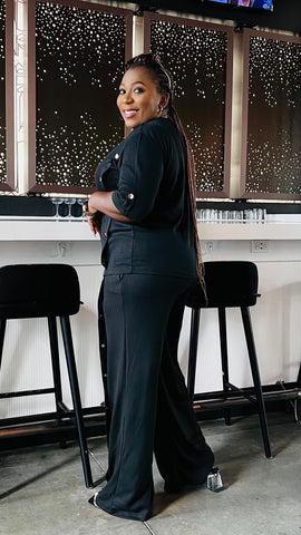 Onyx Button Detail Pant Set