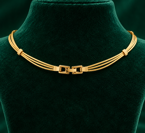 Cavellia Tricolor 18k Gold Plated Lattice Jewelry Set