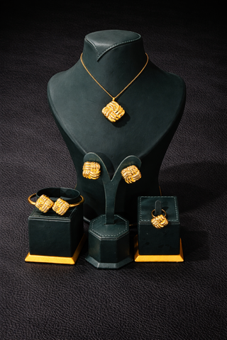 Eliora Square 18k Gold Plated 5 Piece Jewelry Set