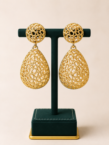 Laceya Filigree Teardrop Statement Earrings