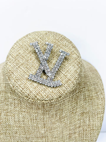 THELKA RHINESTONE SILVER BROOCH