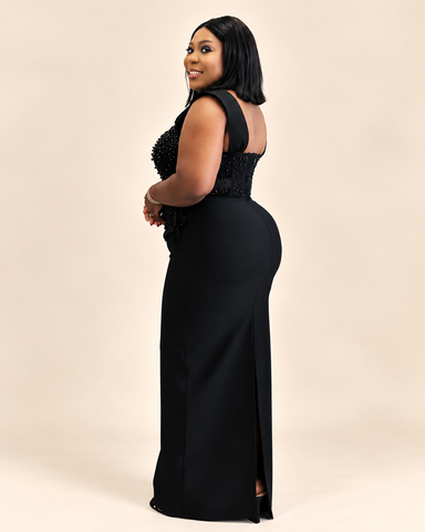 Varelle Pearl & Rhinestone Corset Bandage Dress