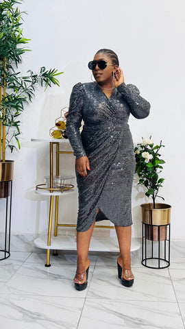 black and silver midi dress Black Floral Jacquard Midi Dress - Short Sleeve Dresses