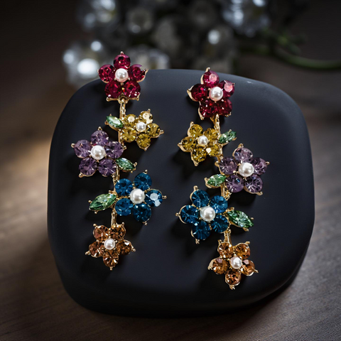 Garden Symphony Drops Earrings (Multicolor)