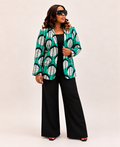 Solenne Geo Print Blazer