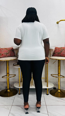 Giselle Lace Pearl Appliqué Tshirt Top