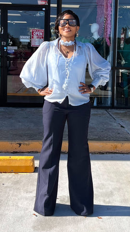 ELOWÈN FLORAL DESIGN SATIN BLOUSE