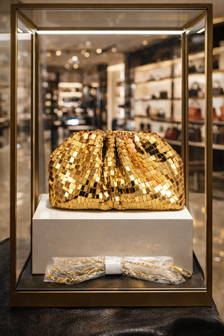 Luminara Gold Sequin Clutch Bag