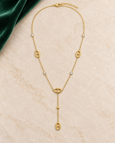 Natty 18k Gold Plated Lariat Necklace