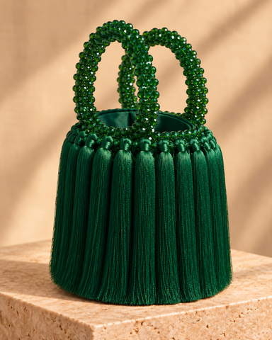 Signature Royale Handcrafted Beaded Fringe Bag