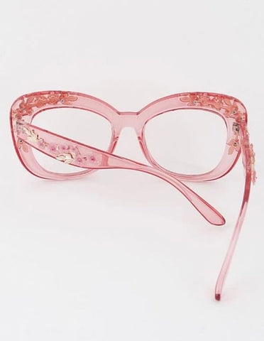 HAVANA FLORAL CLEAR SUNGLASSES