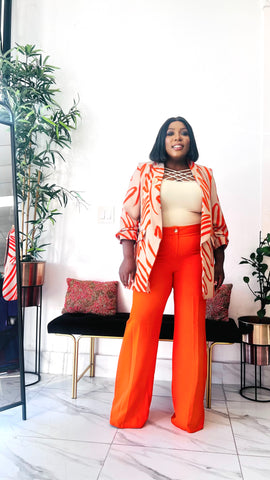 VIVID STROKES ABSTRACT BLAZER (Orange)
