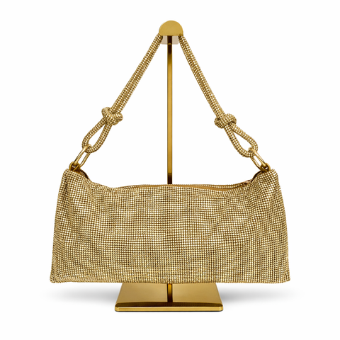 Vanity Knotted Crystal Bag (Gold)