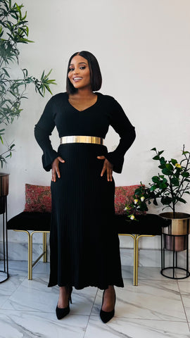 MARTHA RIBBED V-NECK SWEATER DRESS (black) Medium By Styletittudeapparelusa MARTHA RIBBED V-NECK SWEATER DRESS (black) Medium By Styletittudeapparelusa