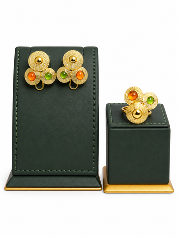 Mona Multi Studd Earring & Matching Ring Set