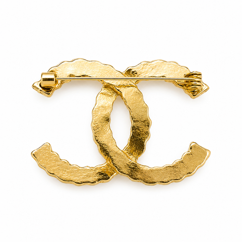 Monarch Bamboo Crest Brooch Pin - Gold