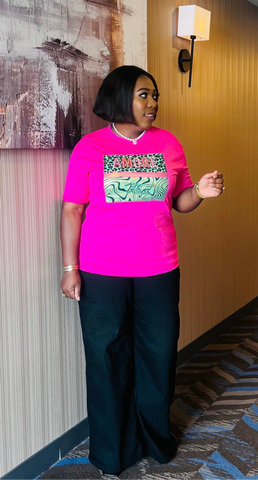 AMORE Embellished Graphic Tee (Pink)