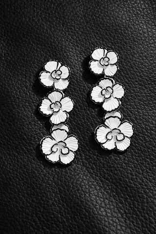 Noire Petal Statement Drop Earrings