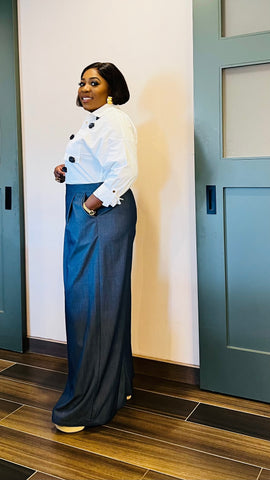 The Noir Petal Wide Leg Pant Set