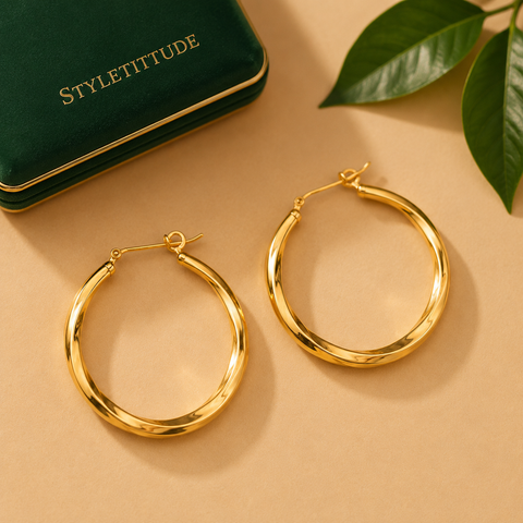 The MONROE Twisted Hoop Earrings