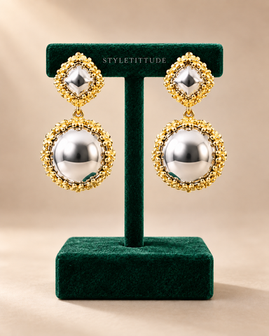 Mavis Two-Tone Statement Earrings