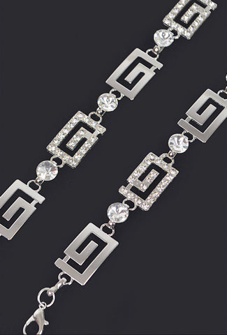 DIADEM Rhinestone Metal Chain Belt