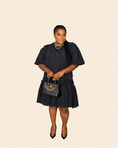 DOLLED UP PUFF SLEEVE DRESS