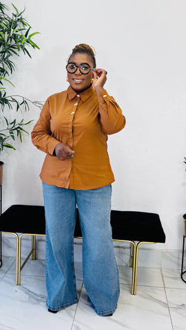 Sienna Detailed Gold Buttons Tailored Shirt