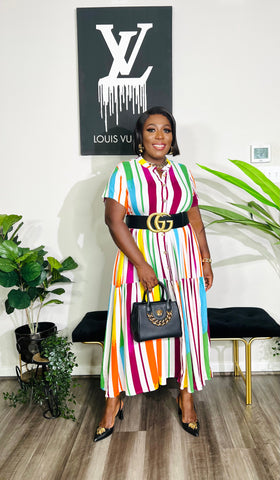 PRETTY CRAYOLA MIDI SHIRT DRESS (White)