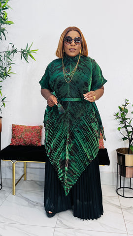 PRE-ORDER E.T.A. 1/04 ATHENS MIYAKE MICRO PLEAT 3 PIECE PANT SET ( Green )