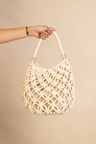 BOHO CHIC WOVEN HANDBAG (Cream /Offwhite)