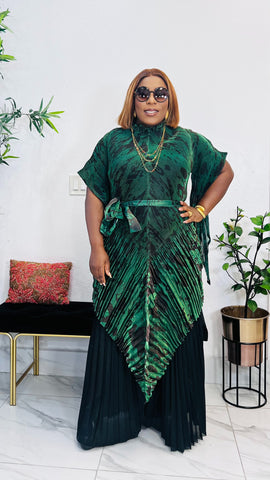 PRE-ORDER E.T.A. 1/04 ATHENS MIYAKE MICRO PLEAT 3 PIECE PANT SET ( Green )