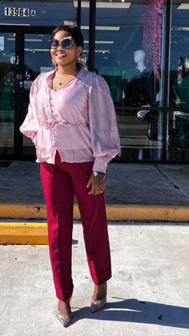 ELOWÈN FLORAL DESIGN SATIN BLOUSE