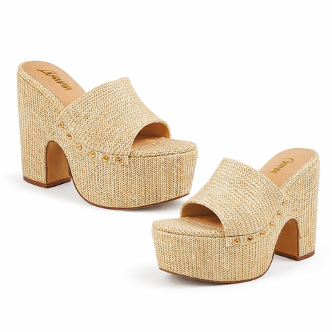 MODENA PLATFORM STUDD MULE (Beige)