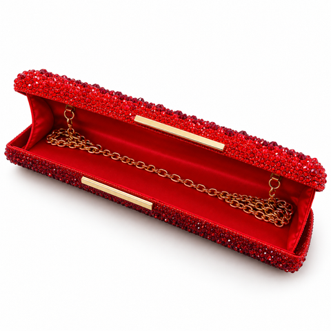 Blythe Crystal Statement Rectangle Clutch Purse
