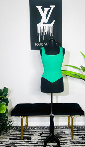 CHILL CUTE KNIT CORSET TOP
(Green)