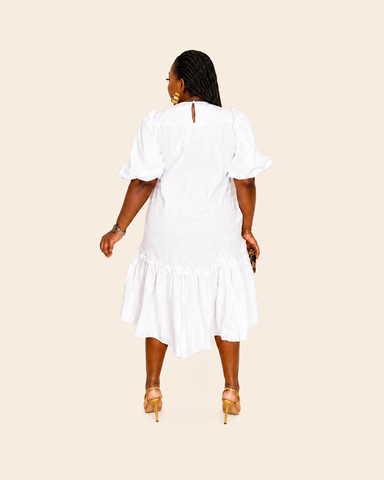 DOLLED UP PUFF SLEEVE DRESS