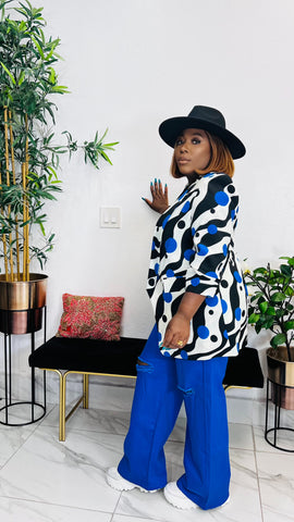 WAVEMOTION POLKA PRINT STATEMENT BLAZER