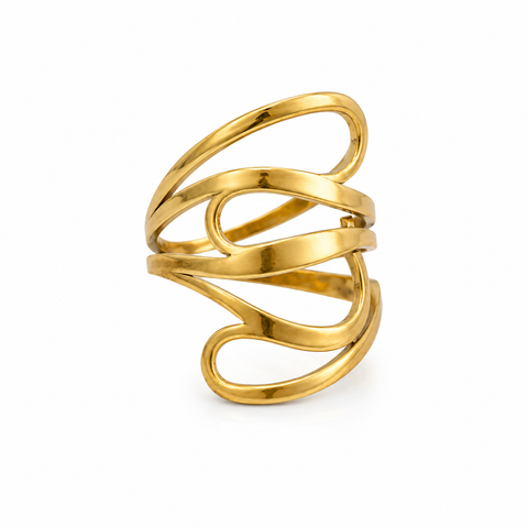 SOLÉNTRA Abstract Flow Ring - Gold