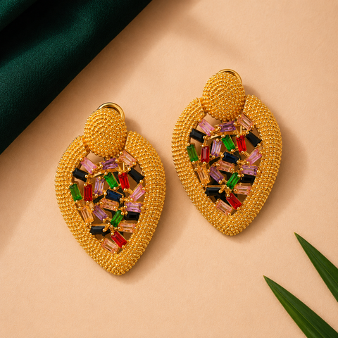 TALLY Multi Zirconia Statement Earrings