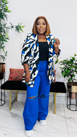 WAVEMOTION POLKA PRINT STATEMENT BLAZER