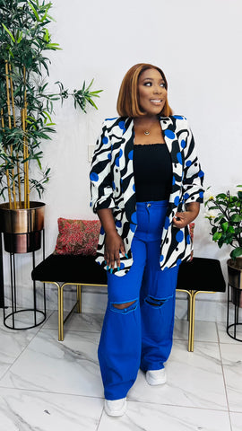 WAVEMOTION POLKA PRINT STATEMENT BLAZER