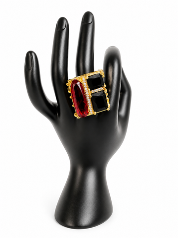 SOLARA Mosaic Cocktail Statement Ring