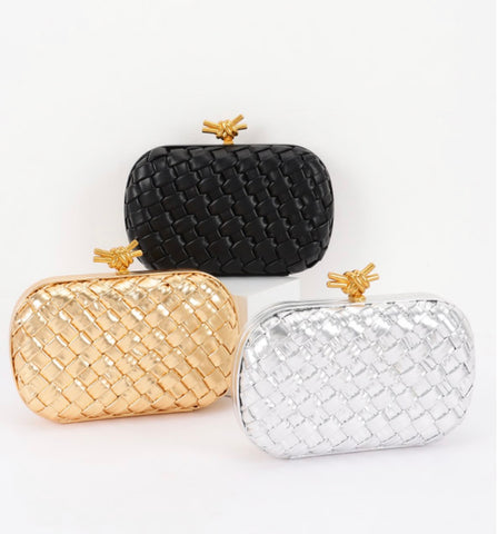 Aurex Knot Luxe Woven Clutch