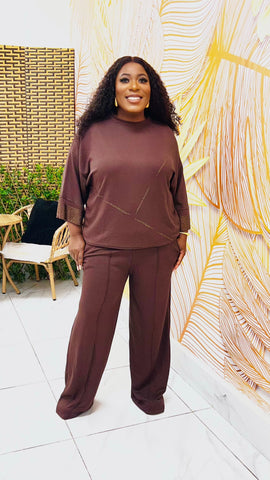 MAVEN EMBELLISHED LUXE MATCHING SET (Coffee Brown)