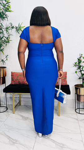 SAPPHIRE EMPRESS EMBELLISHED MAXI BANDAGE DRESS (Royal Blue)